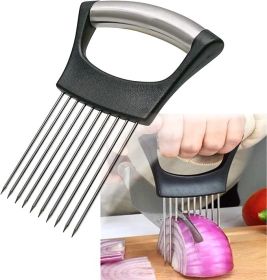 Stainless Steel Onion Holder for Slicing,Onion Slicer Holder,Onion Cutter for Slicing of Onions,Tomatoes,Avocados,Eggs and Other Vegetables