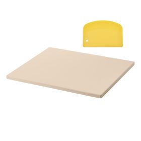 Pizza Stone, 16 x 14 x 0.6 Inch Rectangular Cordierite Pizza Stone, Large Baking-Stone with Scraper