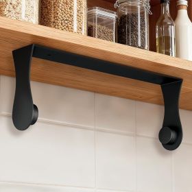 Paper Towel Holder Under Cabinet, Black, Adhesive & Wall Mount, Under Counter Paper Towel Rack for Kitchen and Bathroom, Home and Kitchen Decor