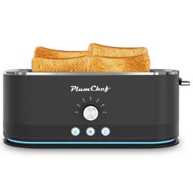 4-Slice Toaster, 7 Settings, Defrost, Reheat Functions, Removable Crumb Tray, Full Body Stainless Steel Housing, Anti-Fingerprint, Anti-Jam, 1350 (Option: KRT6061B)