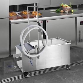 Mobile Fryer Filter, 38L Oil Tank Capacity, Oil Filtration System With 10 L/min Oil Filtration Speed, Mobile Frying Oil Filtering System With Swi (Option: Silver)