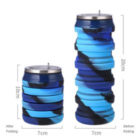 480ml Foldable Silicone Water Cup Creative Protable Travel Cycling Running Water Bottle Folding Outdoor Sports Kettle Drinkware (Color: 04, capacity: 480ml)