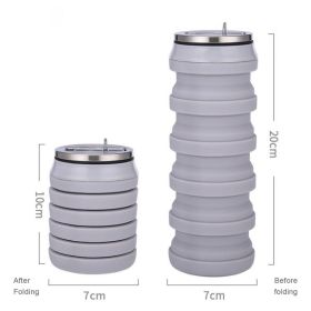 480ml Foldable Silicone Water Cup Creative Protable Travel Cycling Running Water Bottle Folding Outdoor Sports Kettle Drinkware (Color: 01, capacity: 480ml)